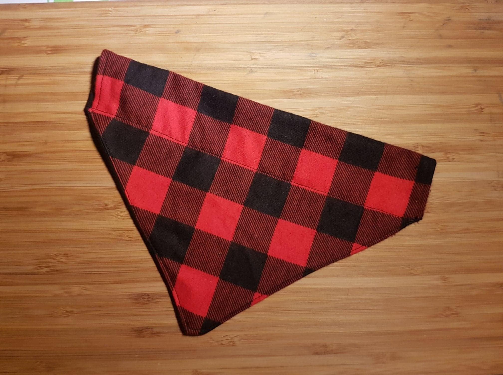 Red buffalo plaid/ black dog bandanas-Design Blanks