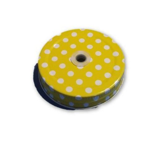 Regular Straw Lid - Yellow Polka Dot 10pcs-Design Blanks