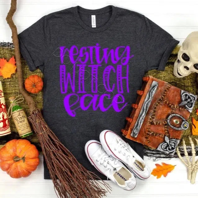 Resting Witch Face - Screen Print Transfer-Design Blanks
