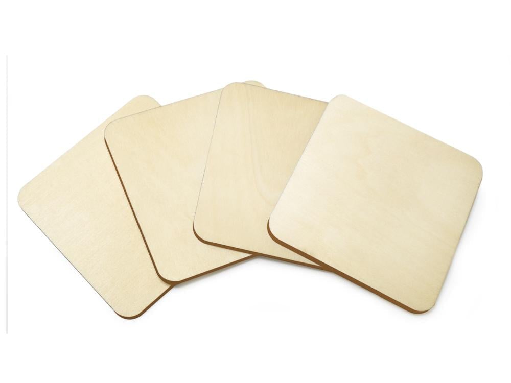 SQUARE Wood Coaster Set - 4pc pack-Design Blanks