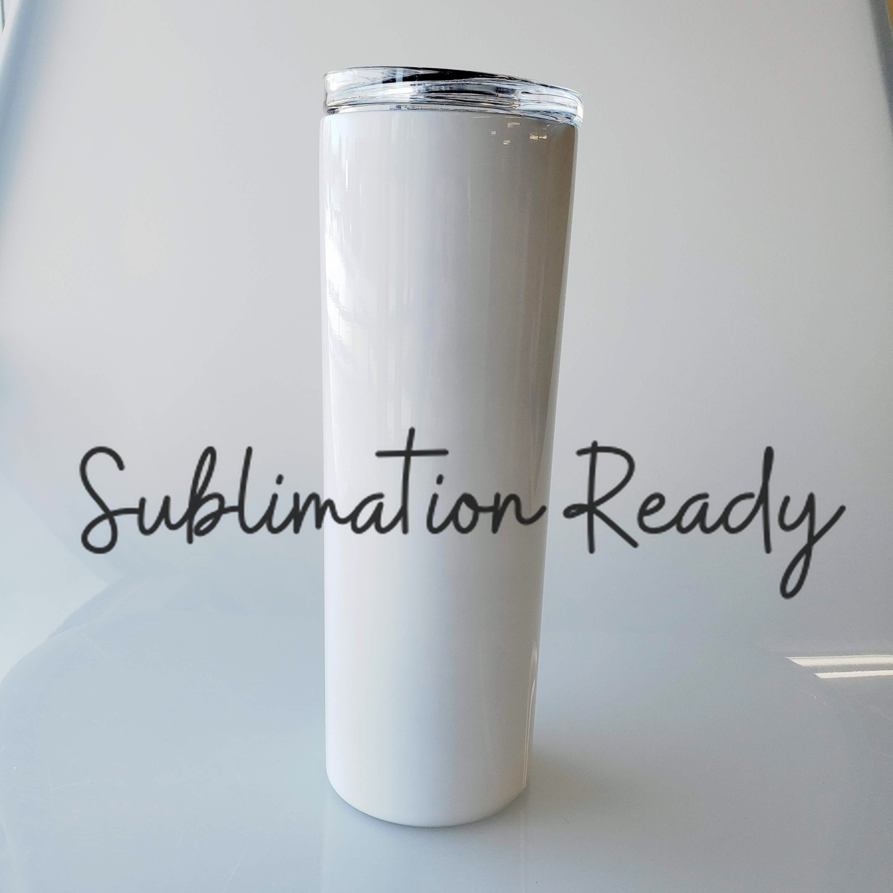 SUBLIMATION 20oz SKINNY Tumbler - White - Flat Bottom-Design Blanks