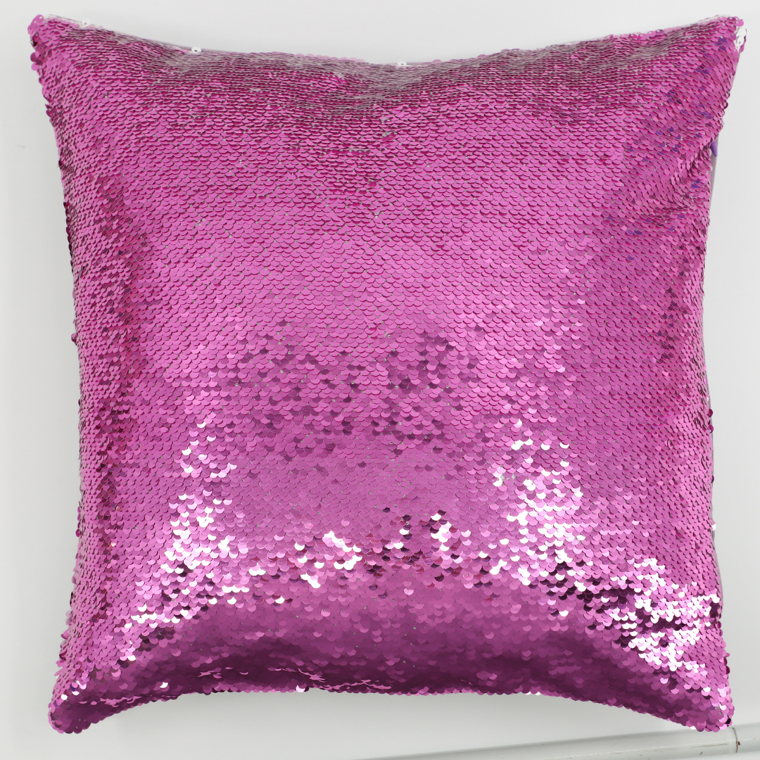 Sequin Mermaid Cushion Covers - Pinkish/White-Design Blanks