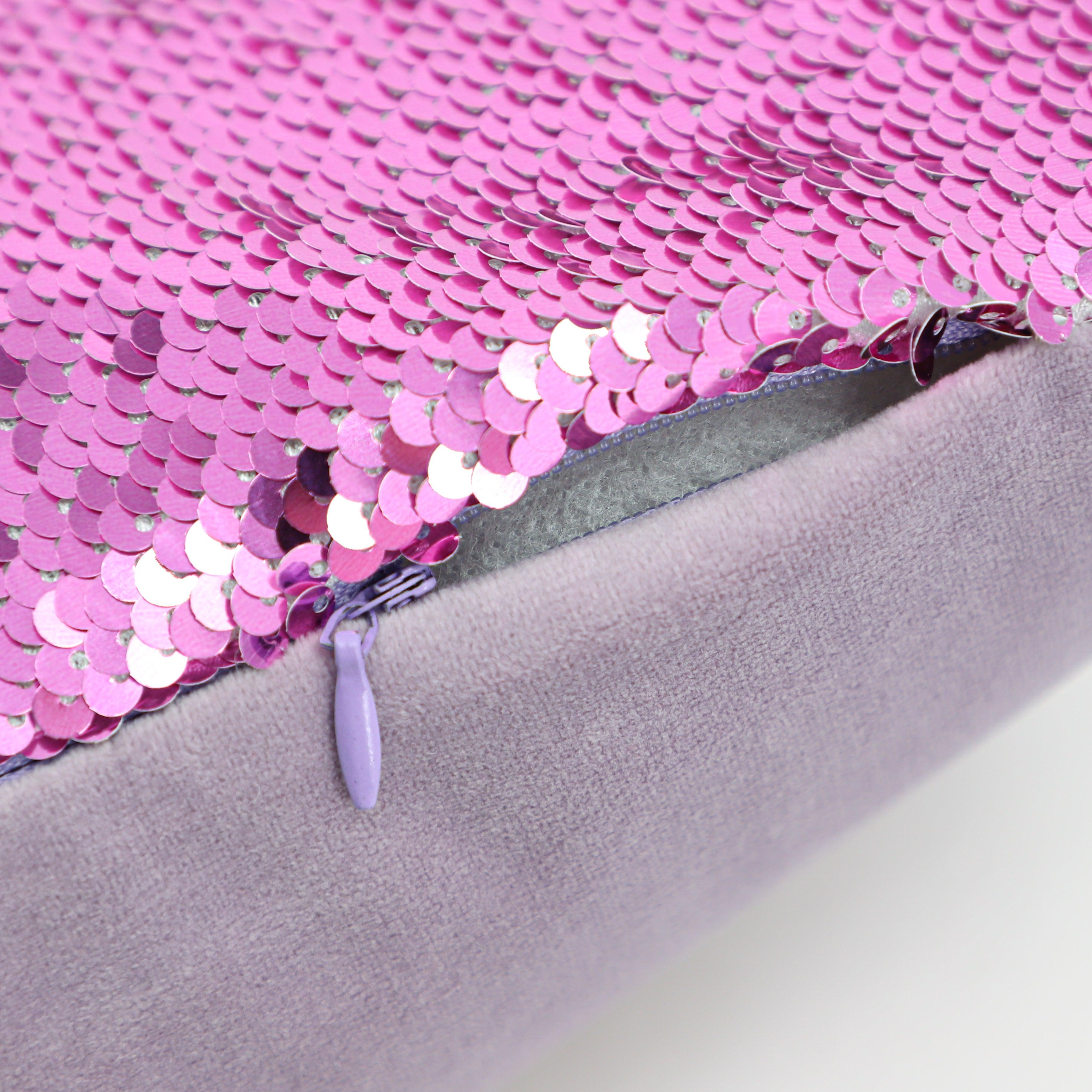 Sequin Mermaid Cushion Covers - Pinkish/White-Design Blanks