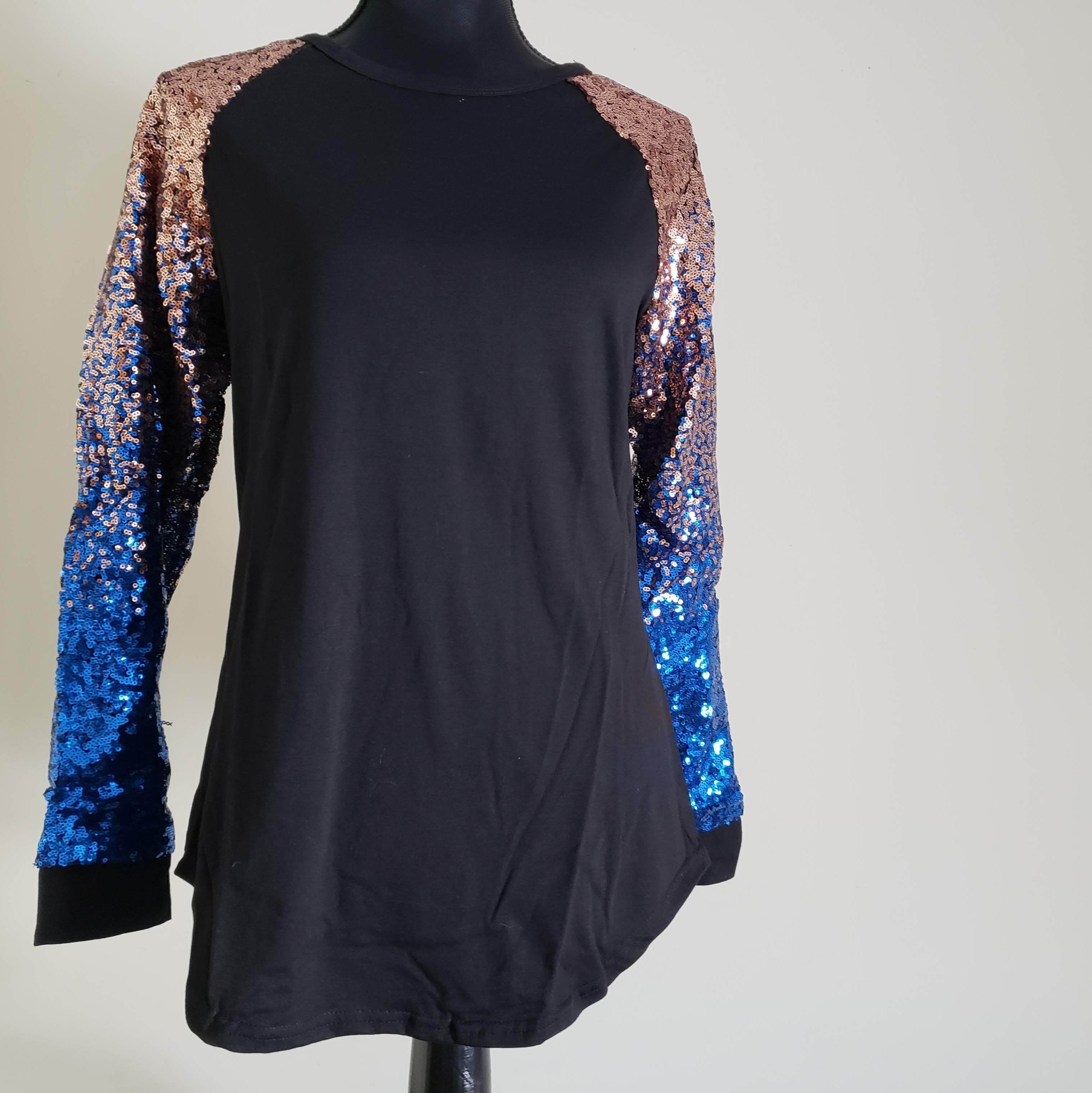 Sequin Sleeve - Black with Cobalt Blue/Rose Gold **LIMITED**-Design Blanks