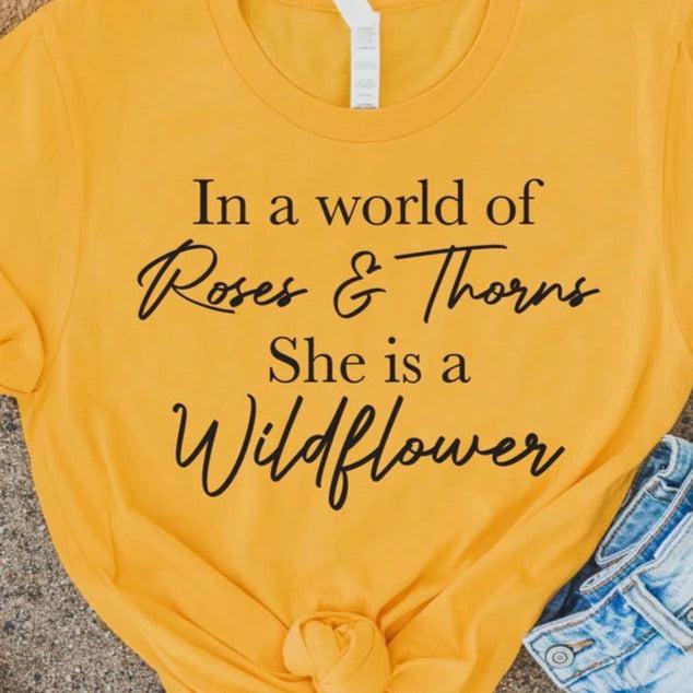 She is a Wildflower - Screen Print Transfer-Design Blanks