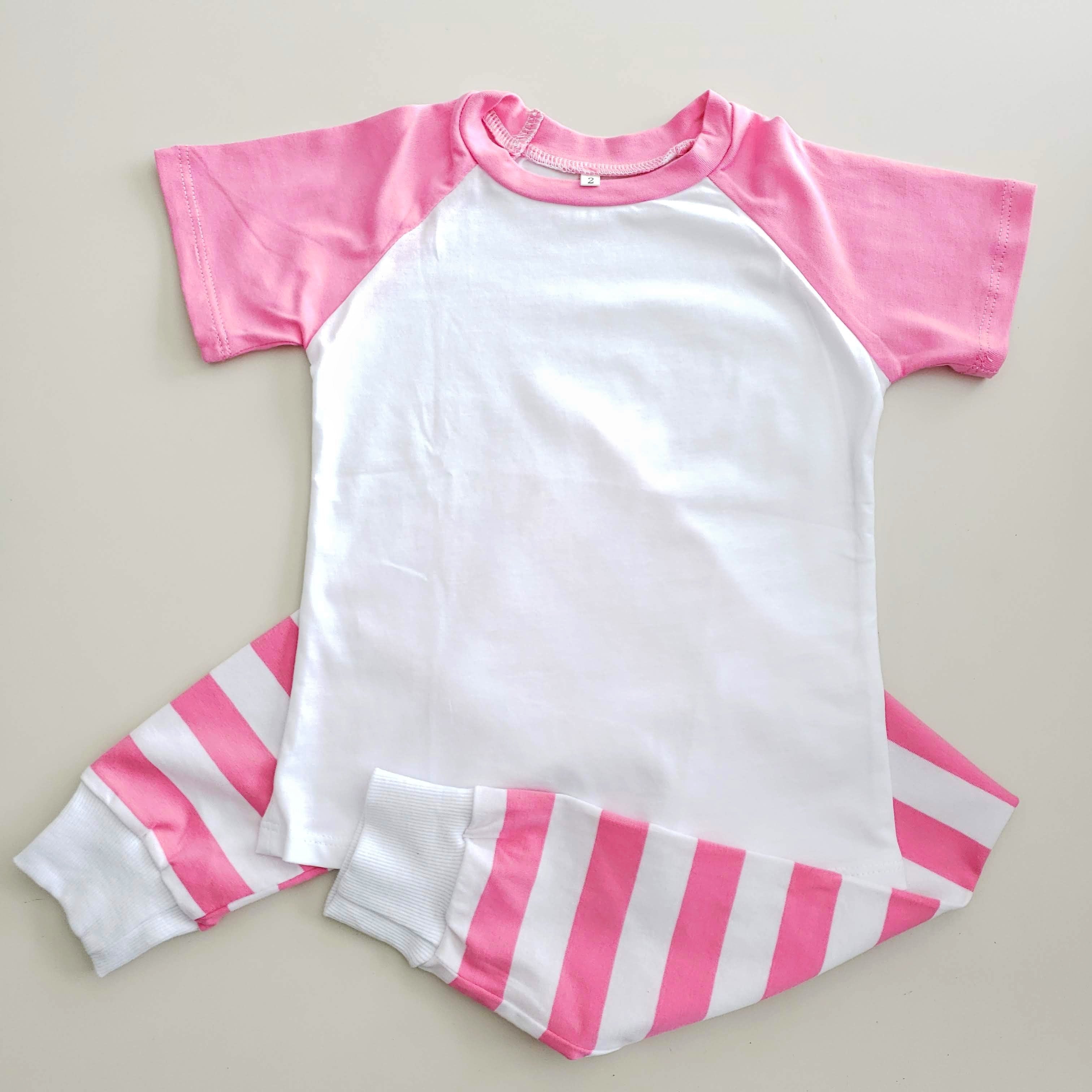 Spring Stripe Pajama - Short Sleeve PINK-Design Blanks