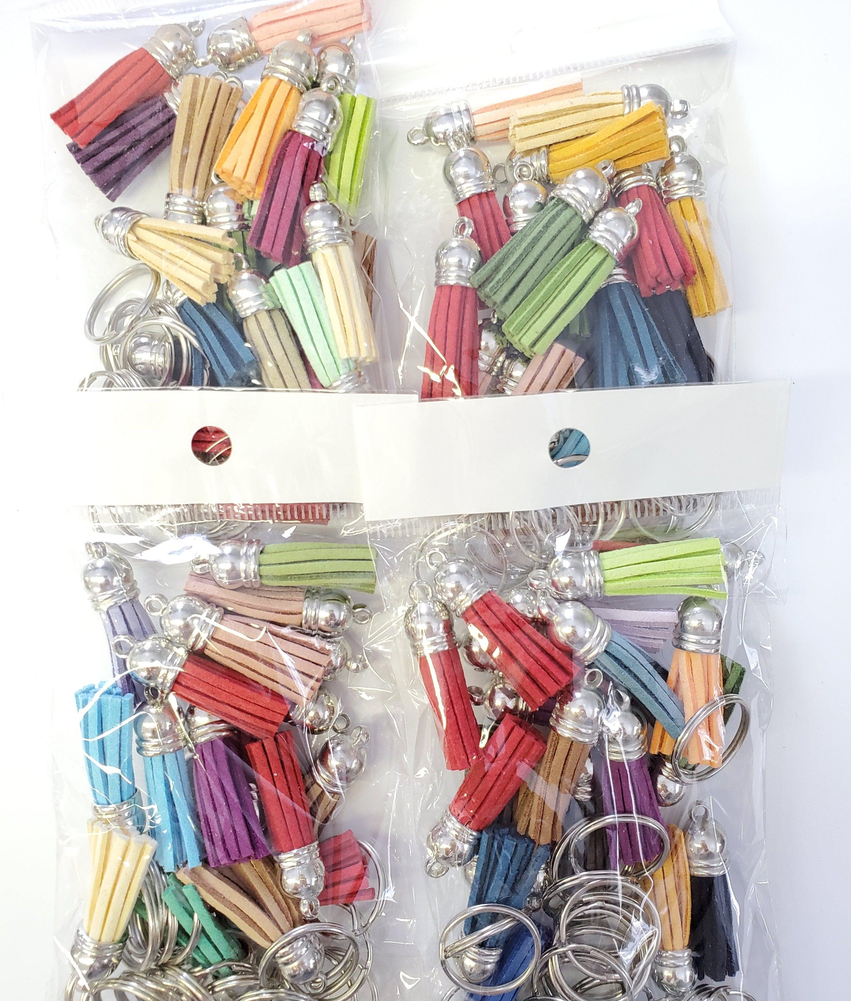 Stubbie Keychain Tassels w/ Split Rings - Faux Suede - 20pcs-Design Blanks