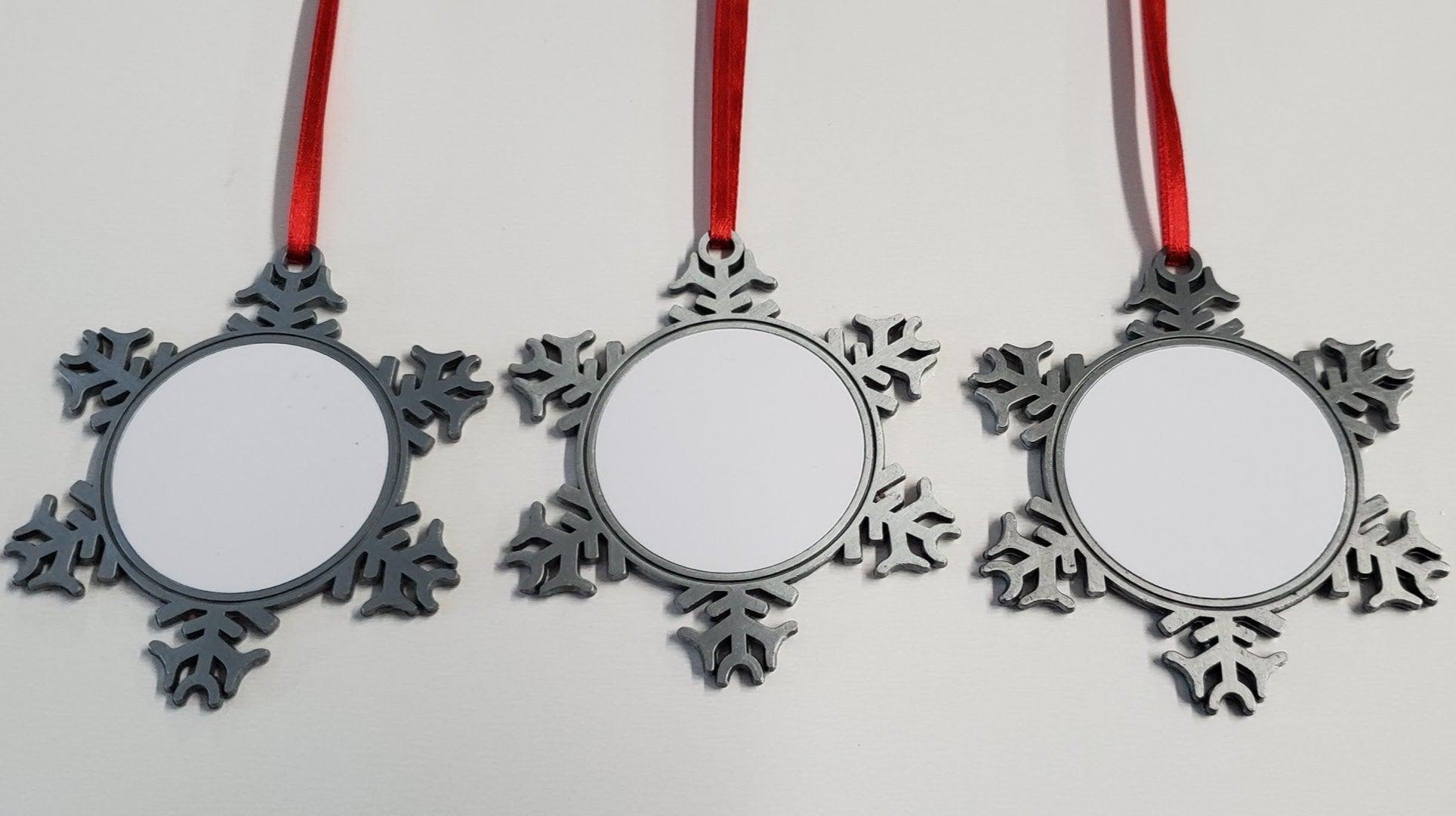 Sublimation Snowflake Ornament - 3 Pack-Design Blanks