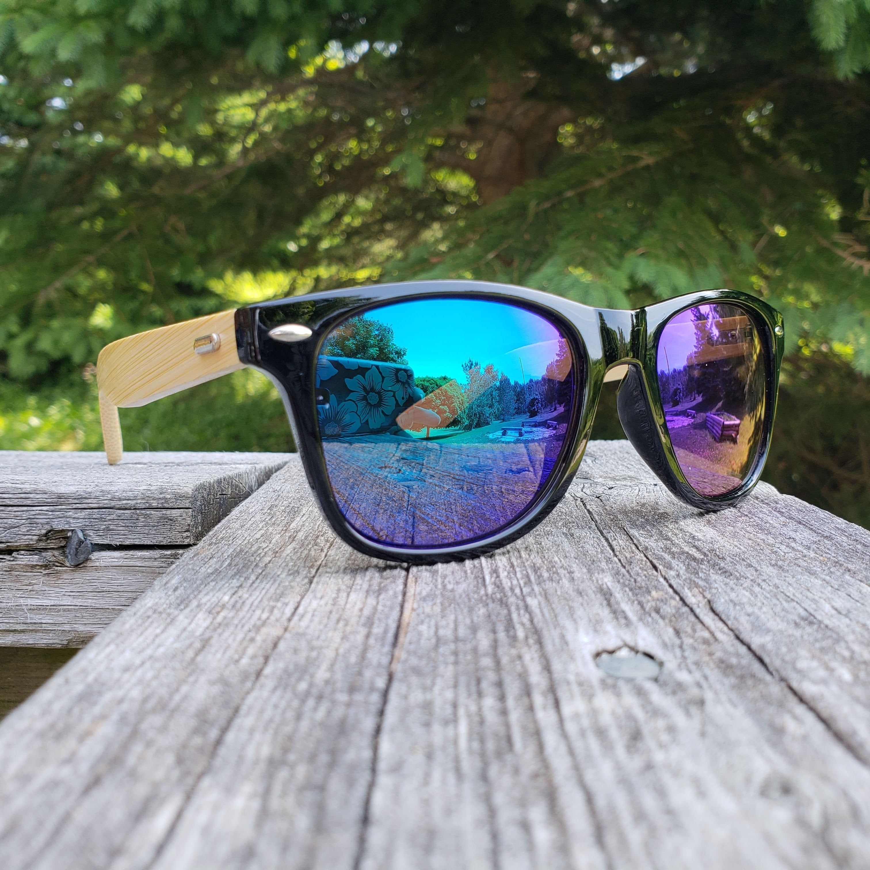 Sunglasses - Bamboo/Black-Design Blanks