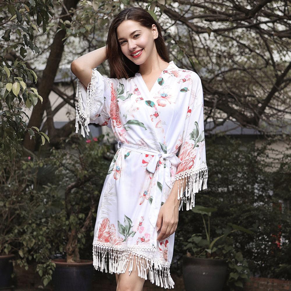 Tassel Cotton Floral Robe 3035-Design Blanks