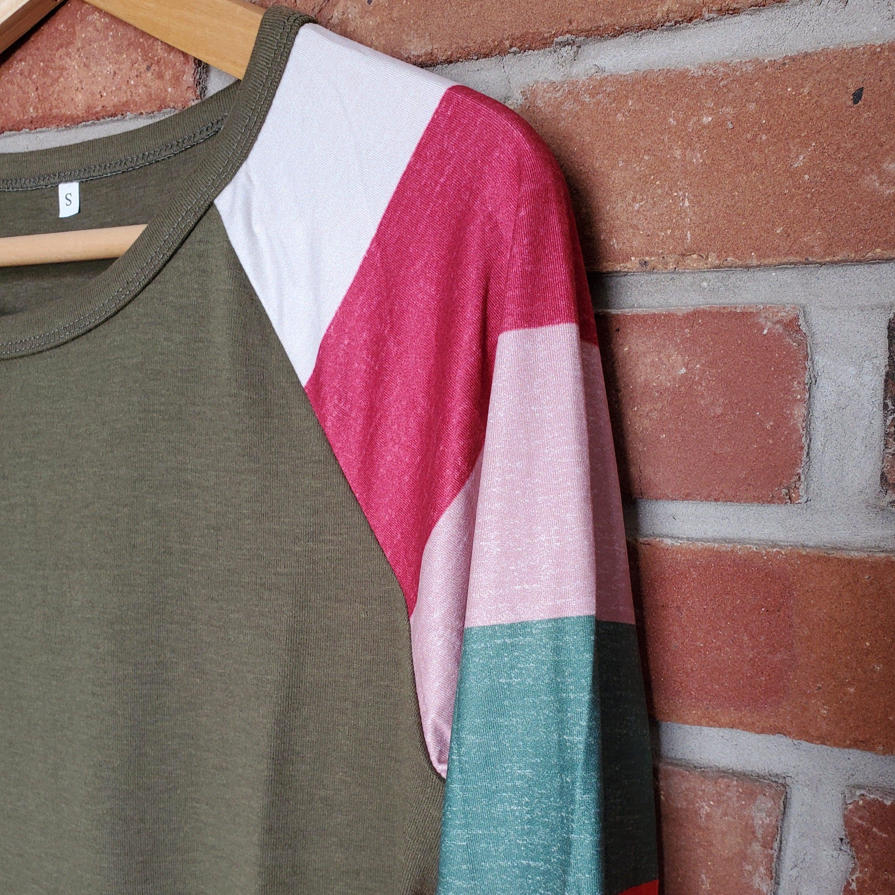 The Piper Stripe Sleeve - Khaki Body **LIMITED**-Design Blanks