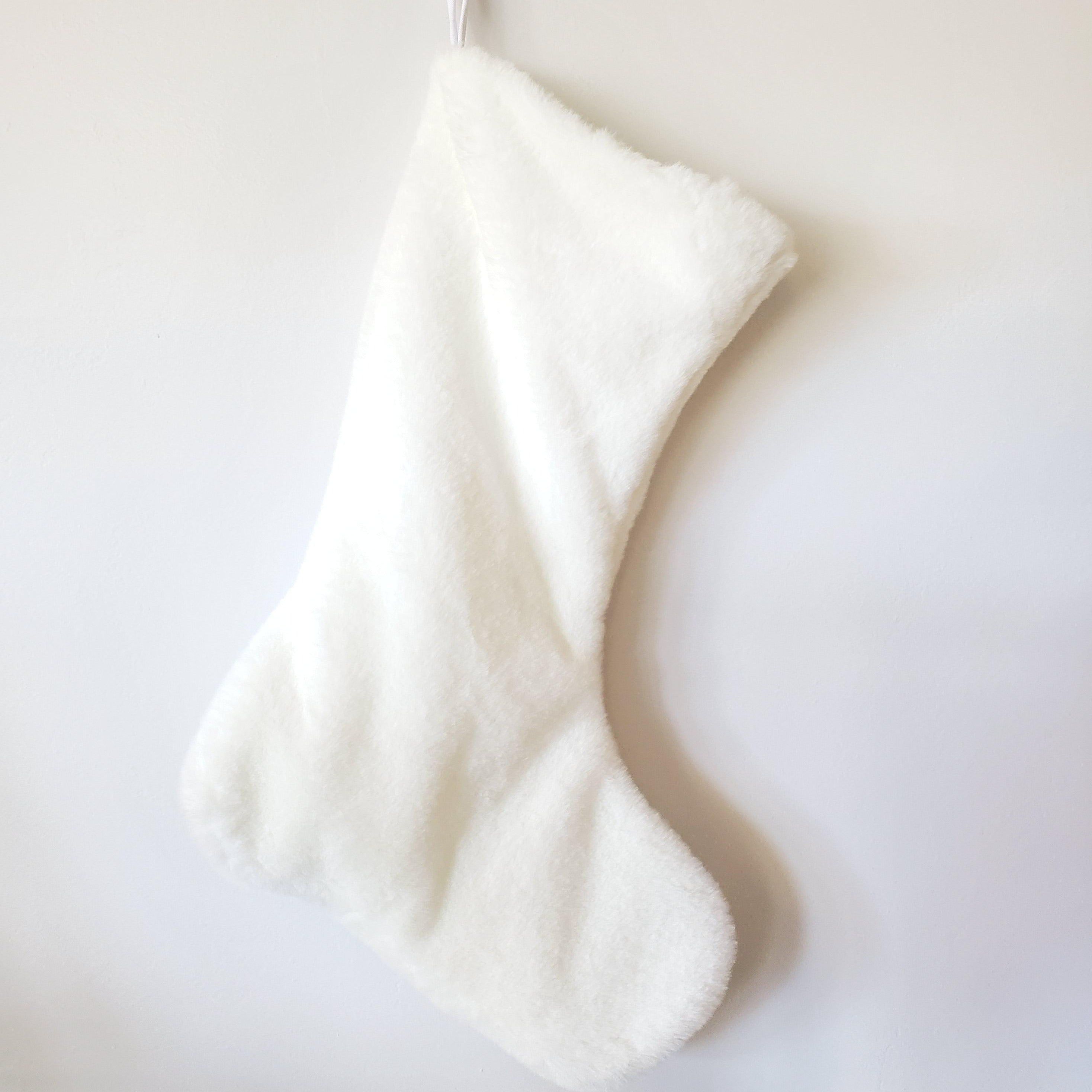 White Faux Fur Stocking-Design Blanks