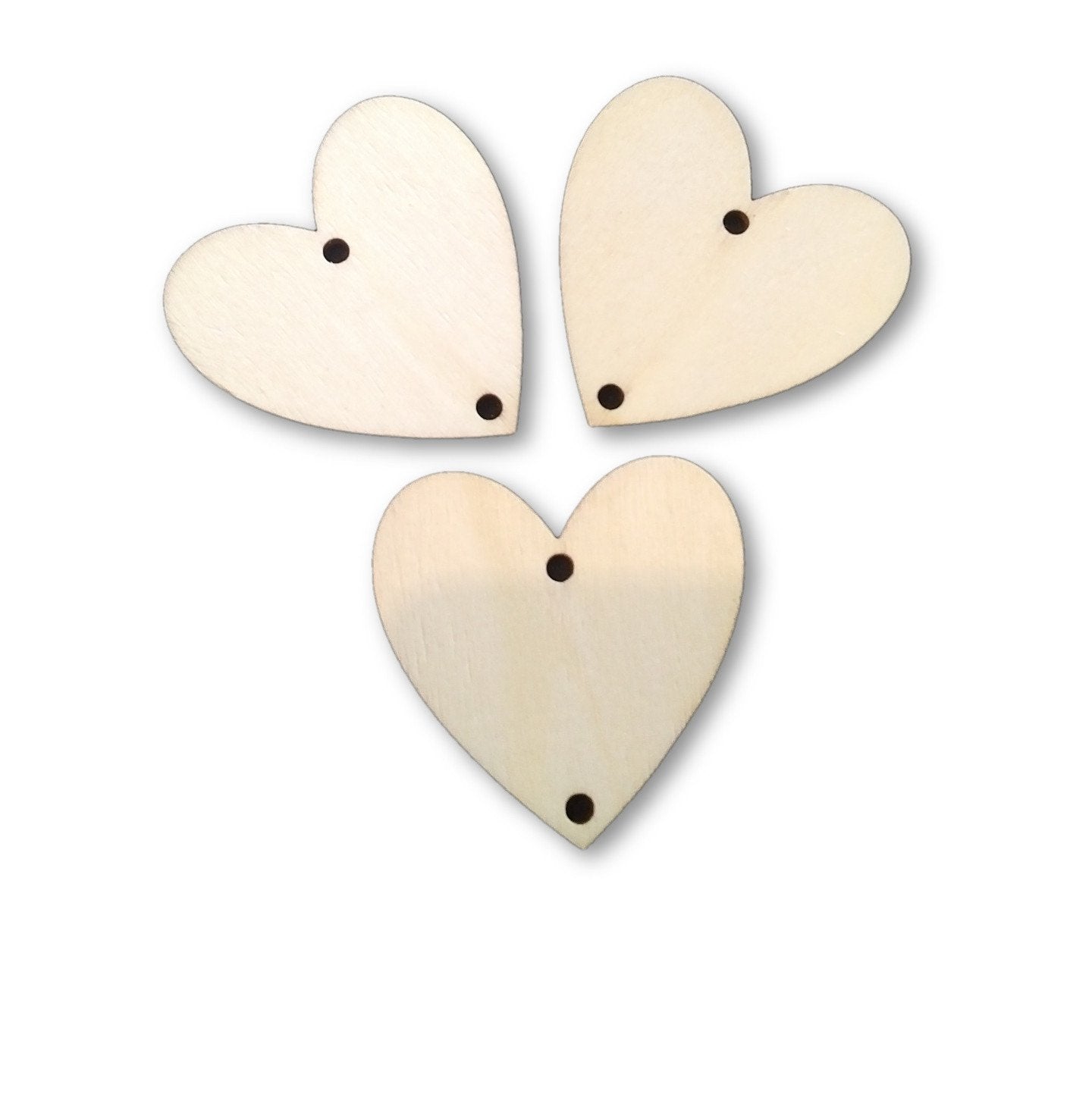 Wood Heart Blanks - 2 hole 100pcs-Design Blanks