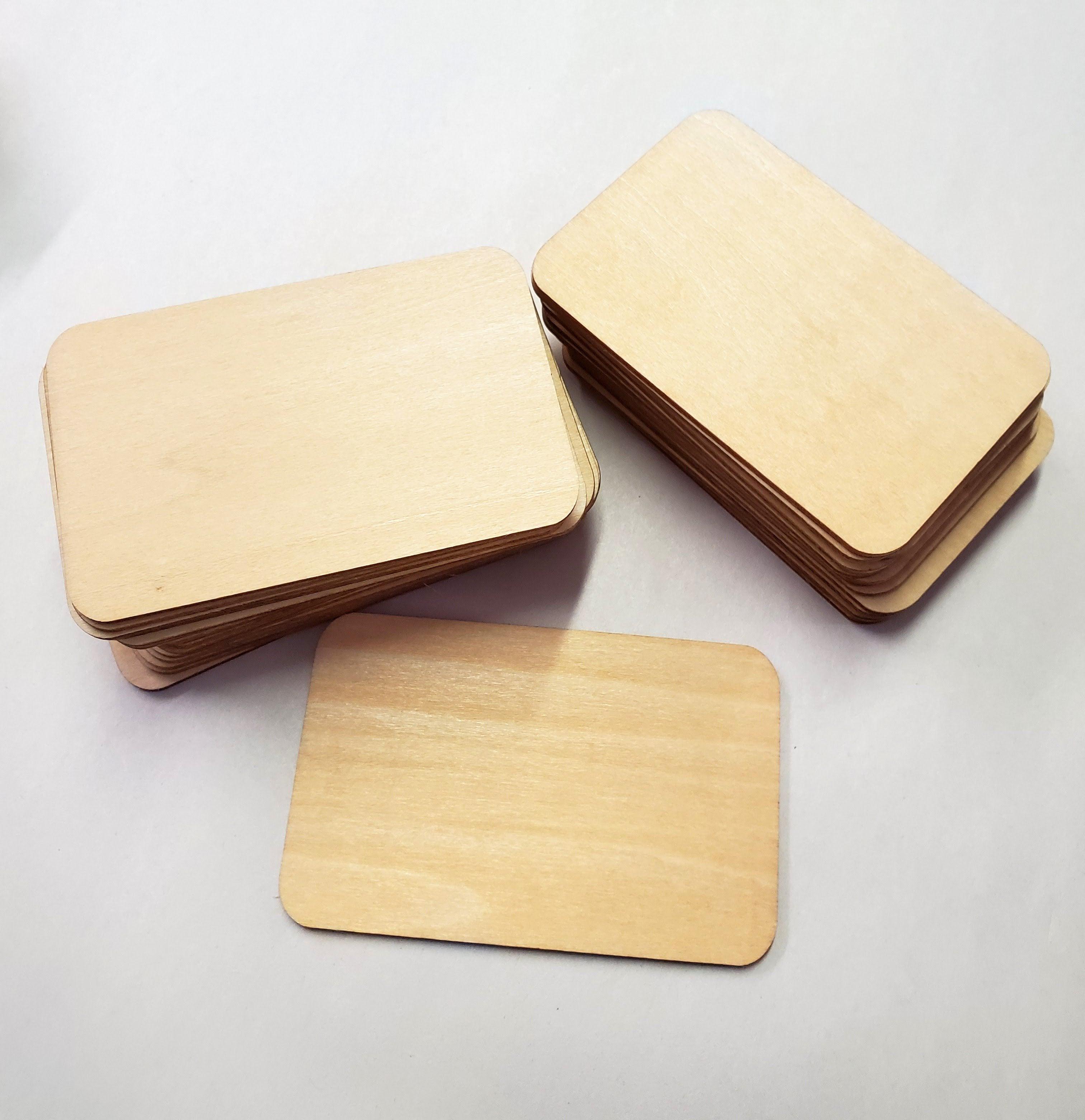 30pcs Wooden Business Card Rectangle with rounded corners-Design Blanks