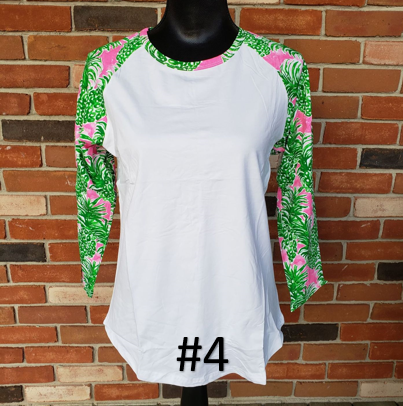 Floral Raglan Shirts-Design Blanks