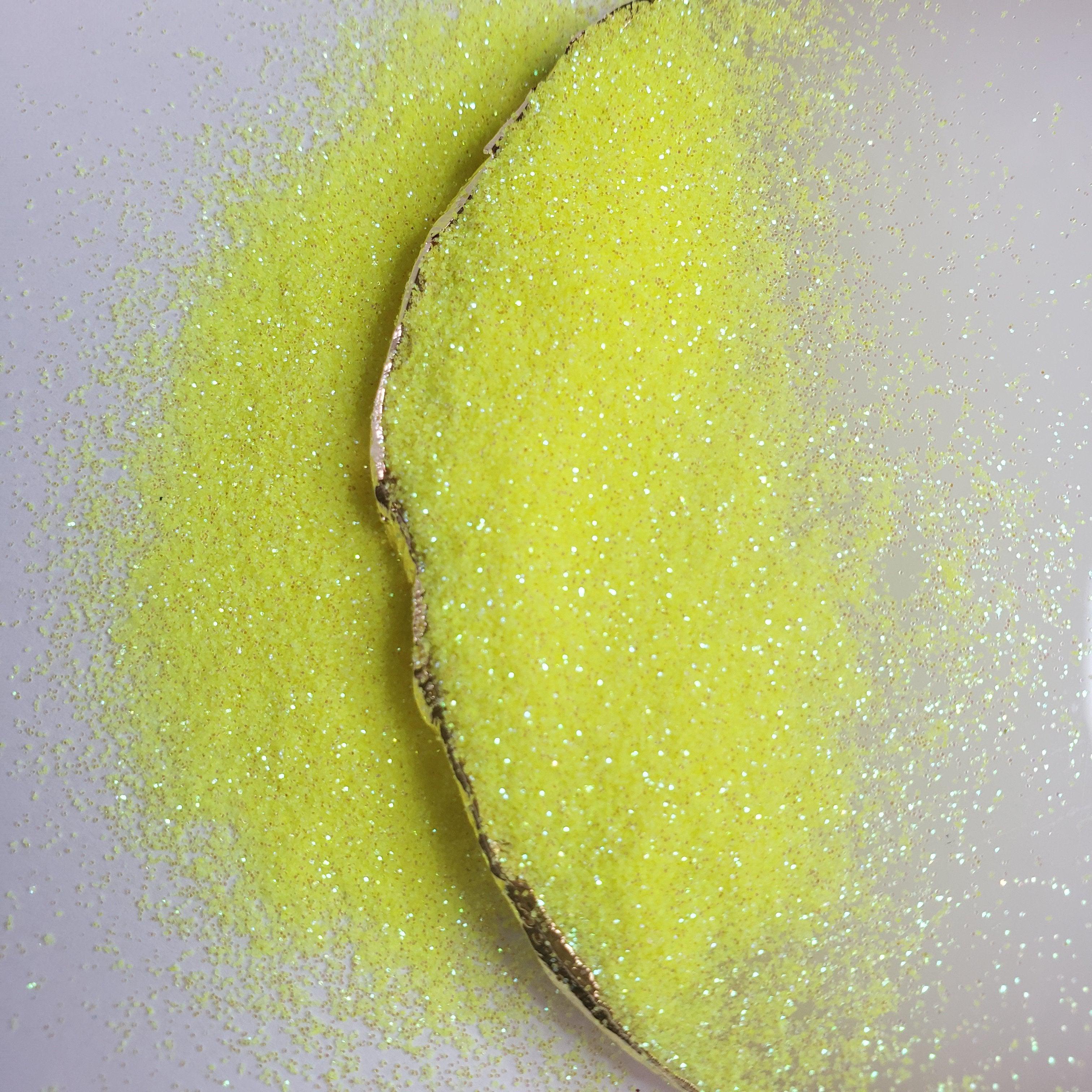 Iridescent Fluorescent Yellow Glitter-Design Blanks