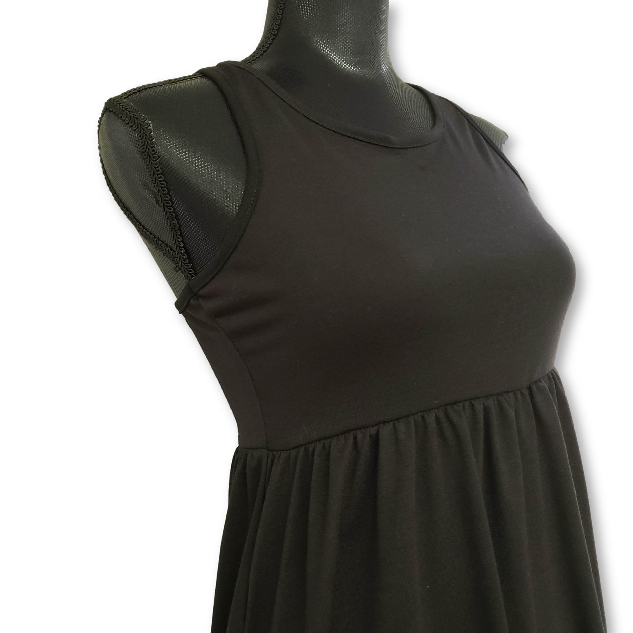 Racer Back Sundress with Pockets - Black-Design Blanks