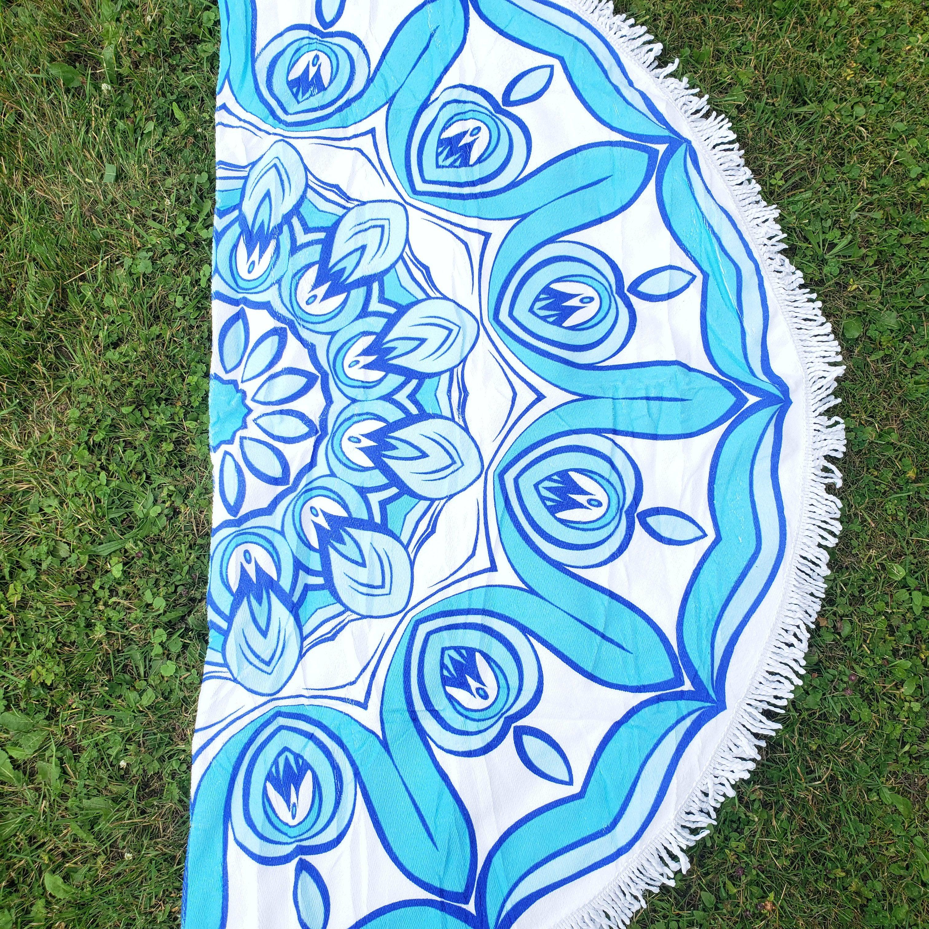 Round Beach Towels - SERENITY-Design Blanks