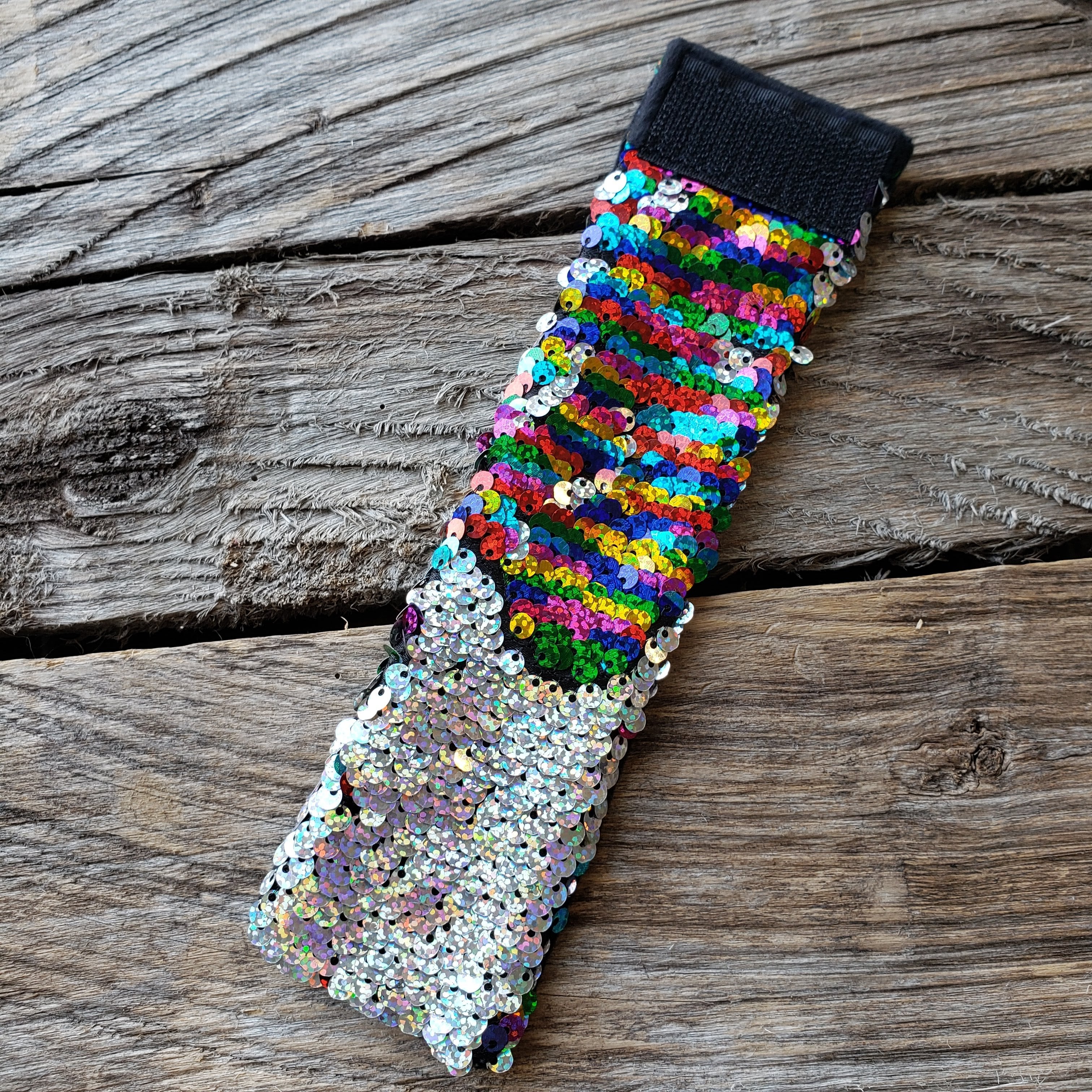 Superhero Wrist Wrap or Mermaid Sequin Bracelet - Rainbow/Silver-Design Blanks