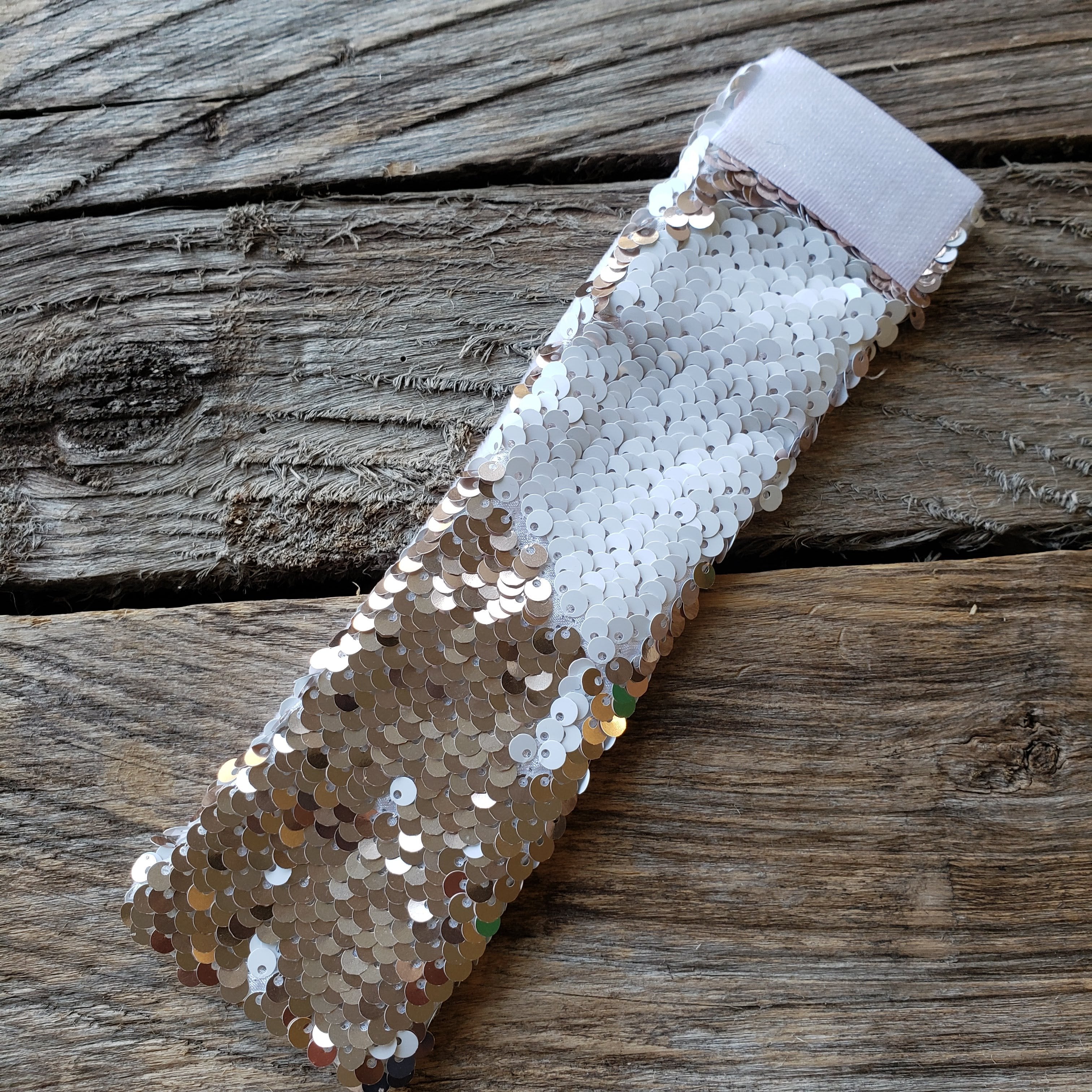 Superhero Wrist Wrap or Mermaid Sequin Bracelet - Rose Gold/White-Design Blanks