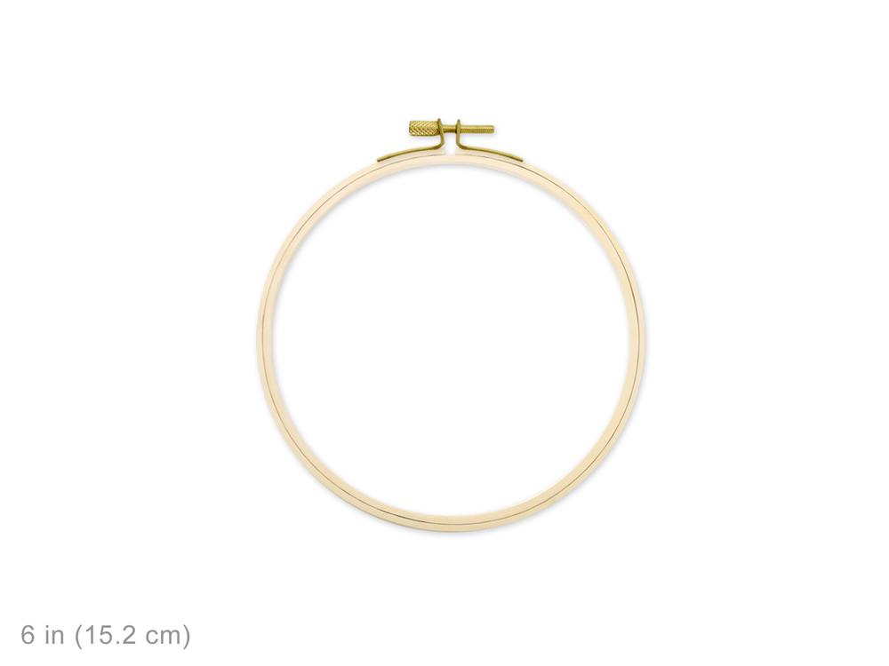 Wood Embroidery Hoop w/Brass Clamp 6"-Design Blanks