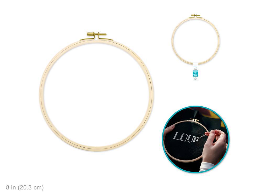 Wood Embroidery Hoop w/Brass Clamp 8"-Design Blanks